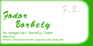 fodor borbely business card